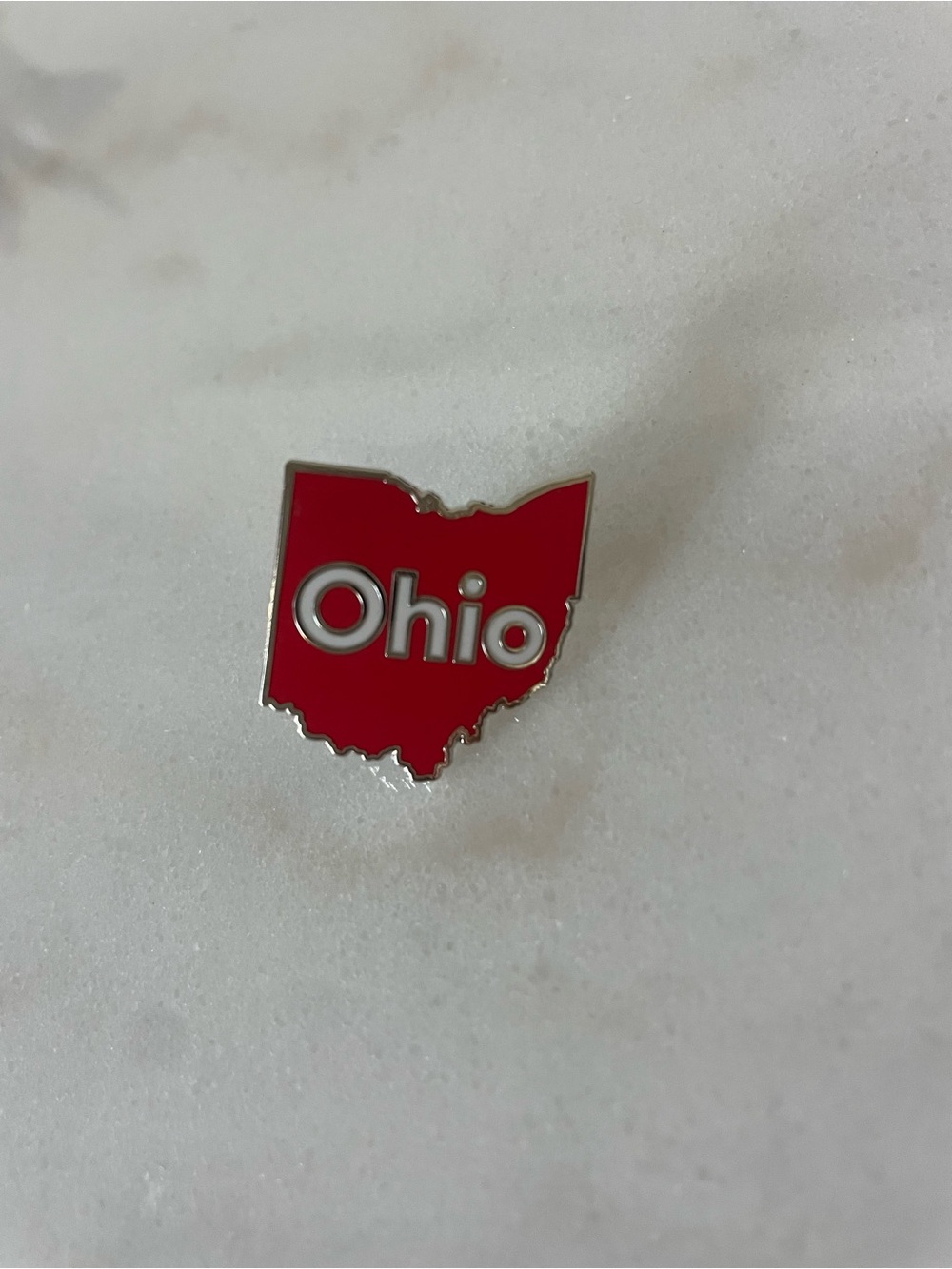 Ohio State-Shaped Red Enamel Pin